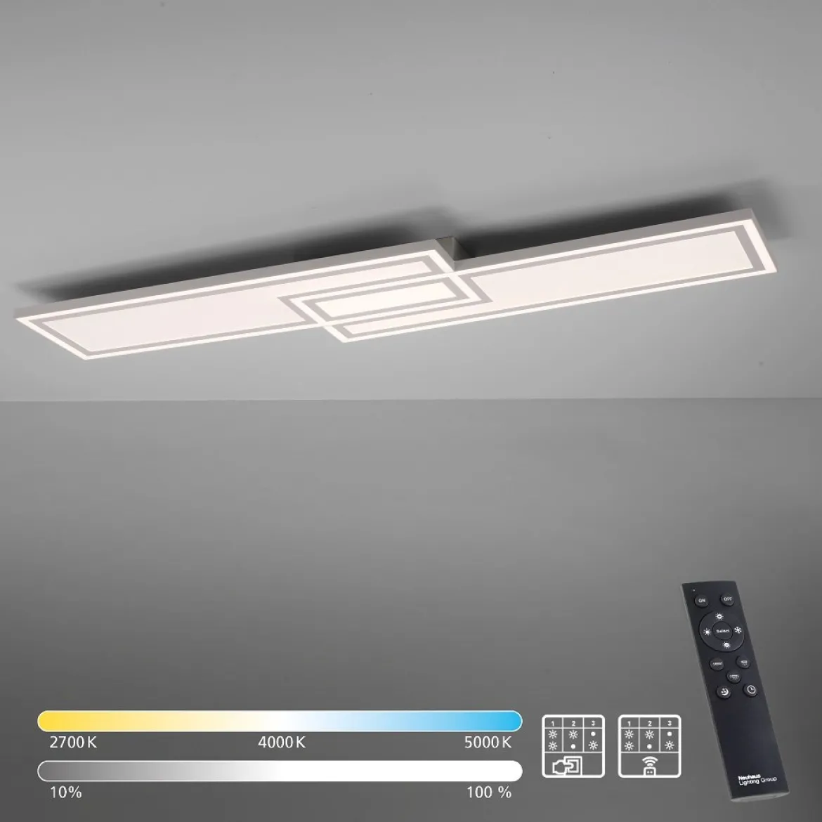 Leuchten Direkt 14875-16 EDGING LED Deckenleuchte Weiss 110x28cm CCT
