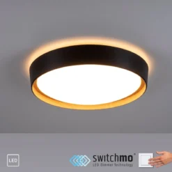 Leuchten Direkt 14347-18 EMILIA LED Deckenleuchte schwarz Holzoptik 40cm