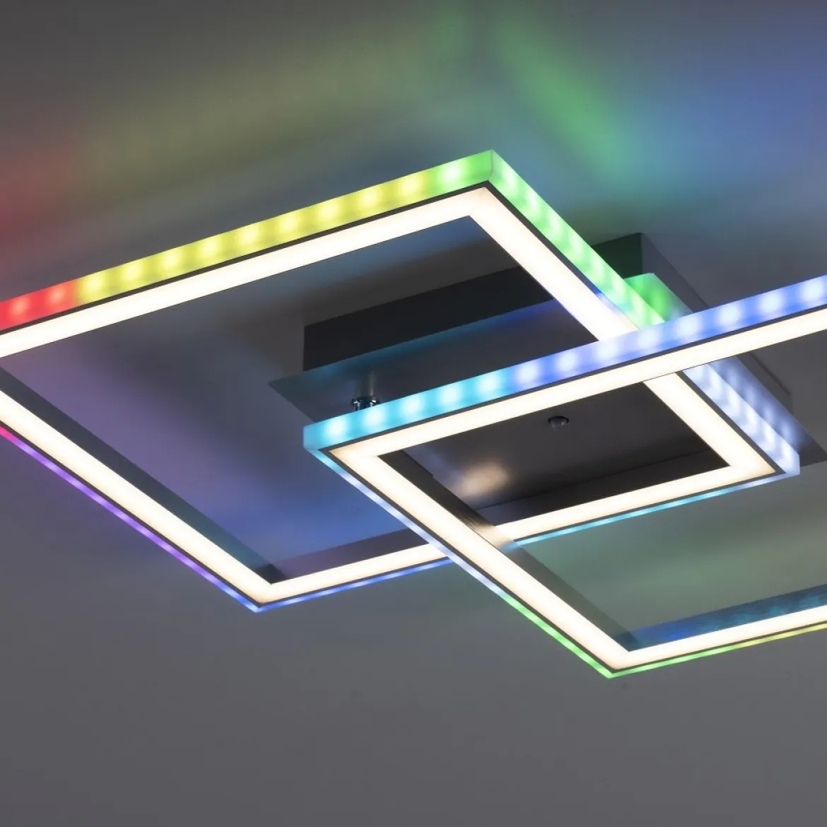 Leuchten Direkt 14634-55 FELIX60 LED Deckenleuchte RGBW 445x445mm silberfarben