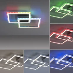 Leuchten Direkt 14634-55 FELIX60 LED Deckenleuchte RGBW 445x445mm silberfarben