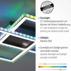 Leuchten Direkt 14634-55 FELIX60 LED Deckenleuchte RGBW 445x445mm silberfarben
