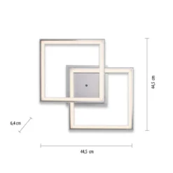 Leuchten Direkt 14634-55 FELIX60 LED Deckenleuchte RGBW 445x445mm silberfarben