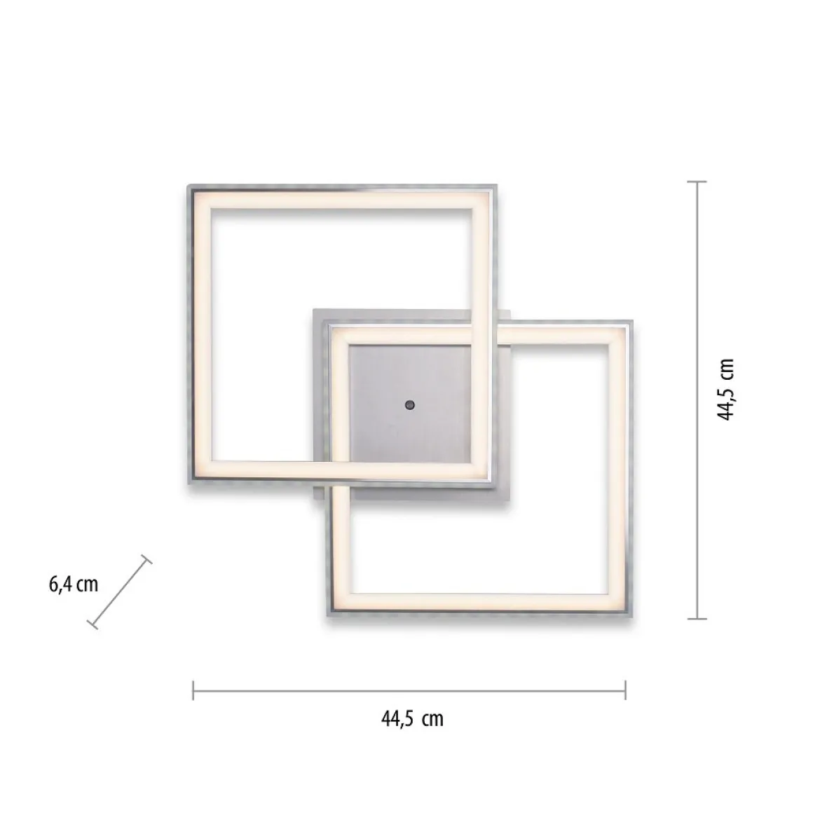 Leuchten Direkt 14634-55 FELIX60 LED Deckenleuchte RGBW 445x445mm silberfarben