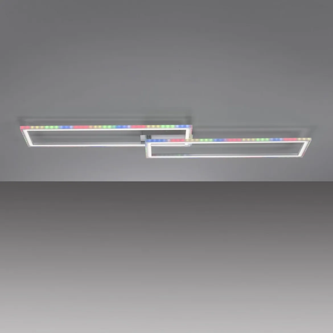 Leuchten Direkt 14635-55 FELIX60 LED Deckenleuchte 72x120cm RGBW silber