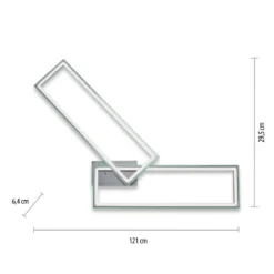 Leuchten Direkt 14635-55 FELIX60 LED Deckenleuchte 72x120cm RGBW silber