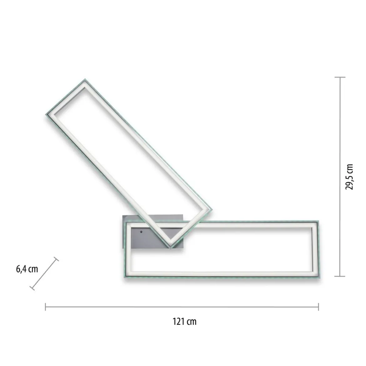 Leuchten Direkt 14635-55 FELIX60 LED Deckenleuchte 72x120cm RGBW silber