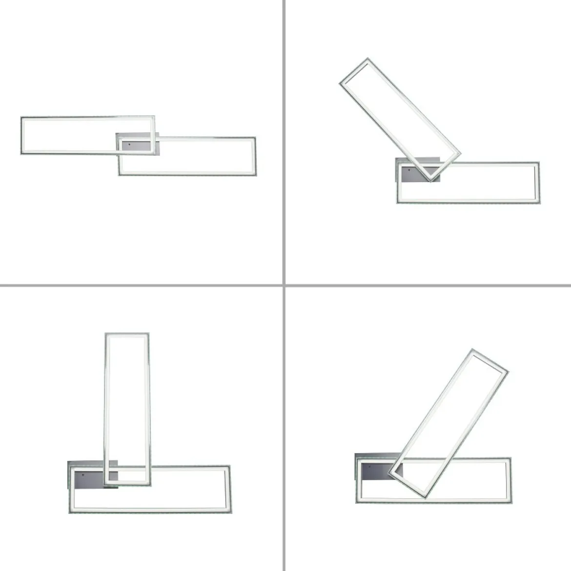 Leuchten Direkt 14635-55 FELIX60 LED Deckenleuchte 72x120cm RGBW silber