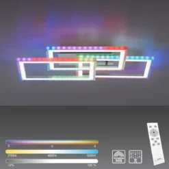 Leuchten Direkt 14636-55 FELIX60 LED Deckenleuchte drehbare Rahmen RGBW silber
