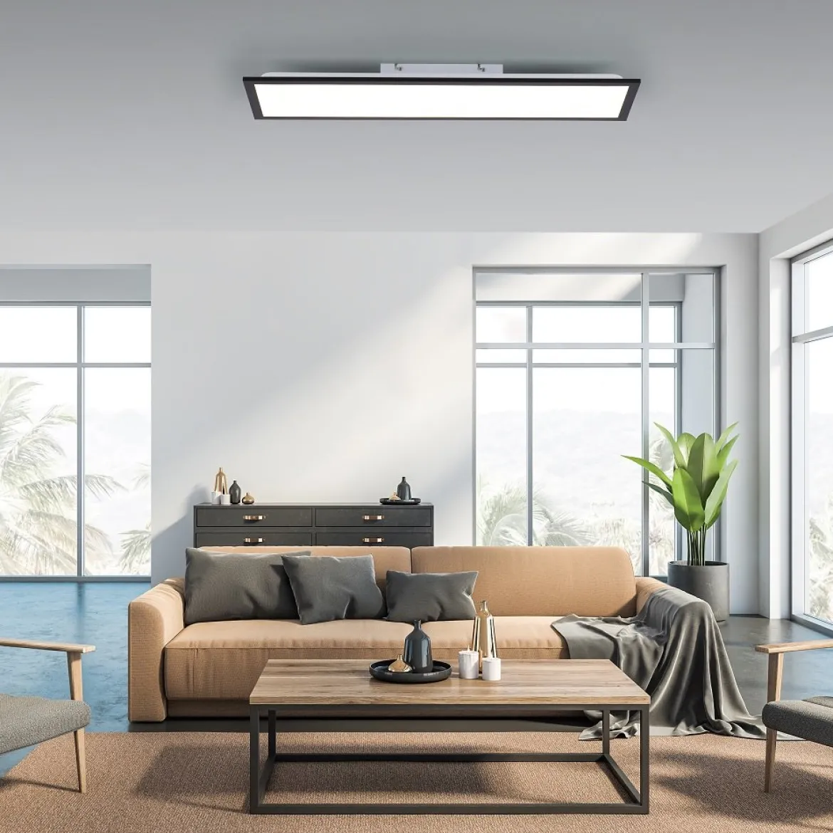 Leuchten Direkt 14741-18 FLAT LED Deckenleuchte schwarz 80x25cm 3000K