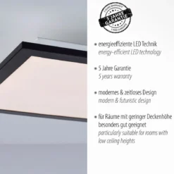 Leuchten Direkt 14740-18 FLAT LED Deckenleuchte schwarz 30x30cm 3000K