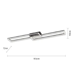 Leuchten Direkt 14691-18 IVEN LED Deckenleuchte schwarz 3 Step Dim 102x20cm