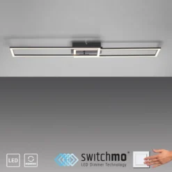 Leuchten Direkt 14691-18 IVEN LED Deckenleuchte schwarz 3 Step Dim 102x20cm