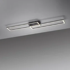 Leuchten Direkt 14691-18 IVEN LED Deckenleuchte schwarz 3 Step Dim 102x20cm