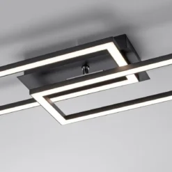Leuchten Direkt 14691-18 IVEN LED Deckenleuchte schwarz 3 Step Dim 102x20cm