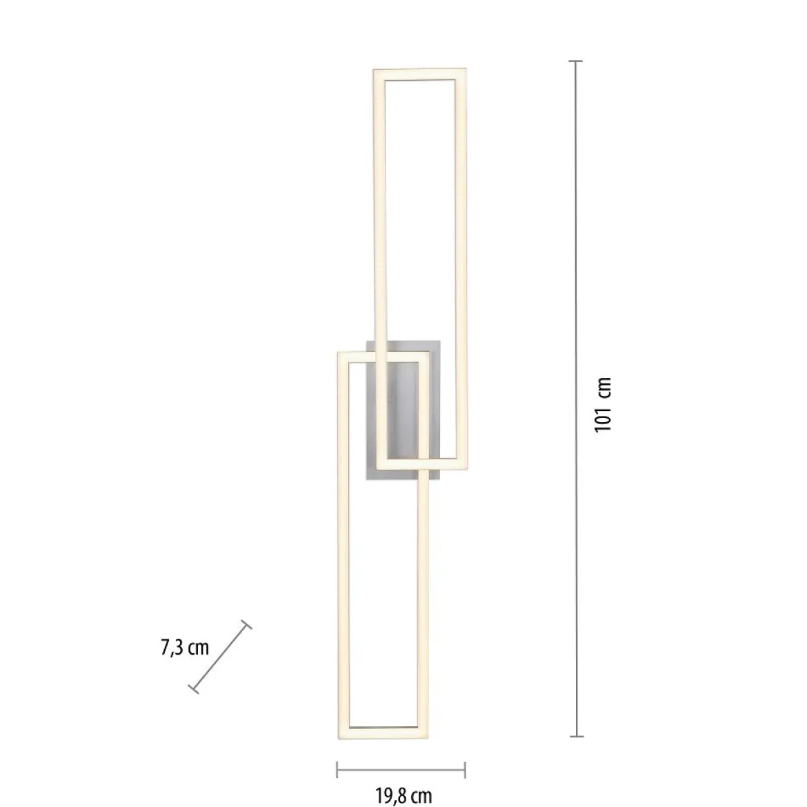 Leuchten Direkt 14691-55 IVEN LED Deckenleuchte silberfarben 3 Step Dim 102x20cm