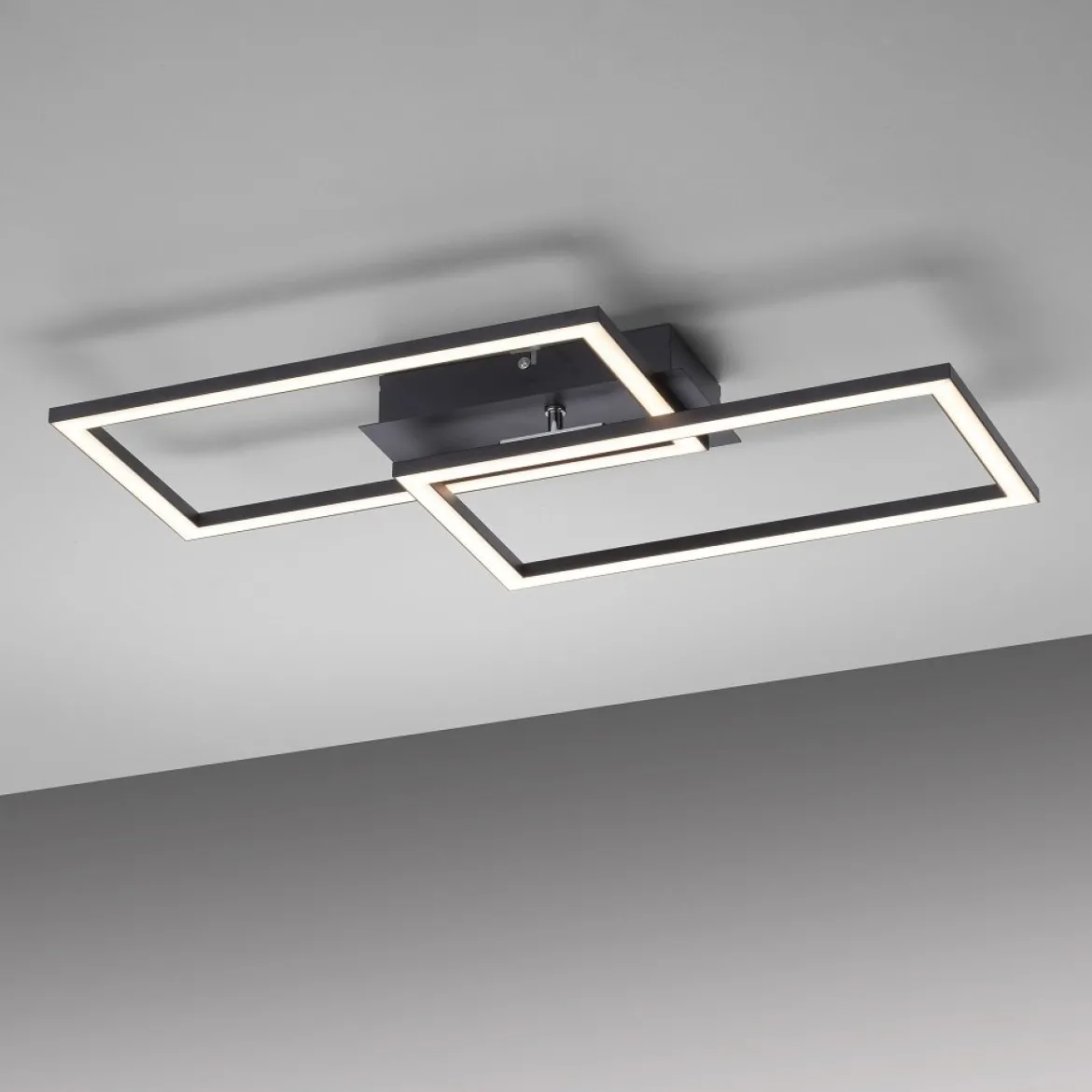 Leuchten Direkt 14692-18 IVEN LED Deckenleuchte schwarz 3 Step Dim 54x31cm