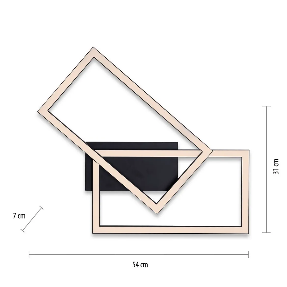 Leuchten Direkt 14692-18 IVEN LED Deckenleuchte schwarz 3 Step Dim 54x31cm