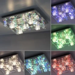 Leuchten Direkt 51365-17 KEMAL2.0 LED Deckenleuchte Kristallglas chrom 50x50cm