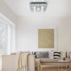 Leuchten Direkt 51365-17 KEMAL2.0 LED Deckenleuchte Kristallglas chrom 50x50cm