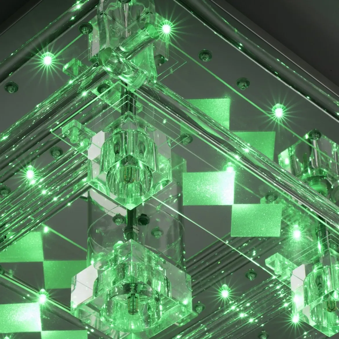 Leuchten Direkt 51365-17 KEMAL2.0 LED Deckenleuchte Kristallglas chrom 50x50cm