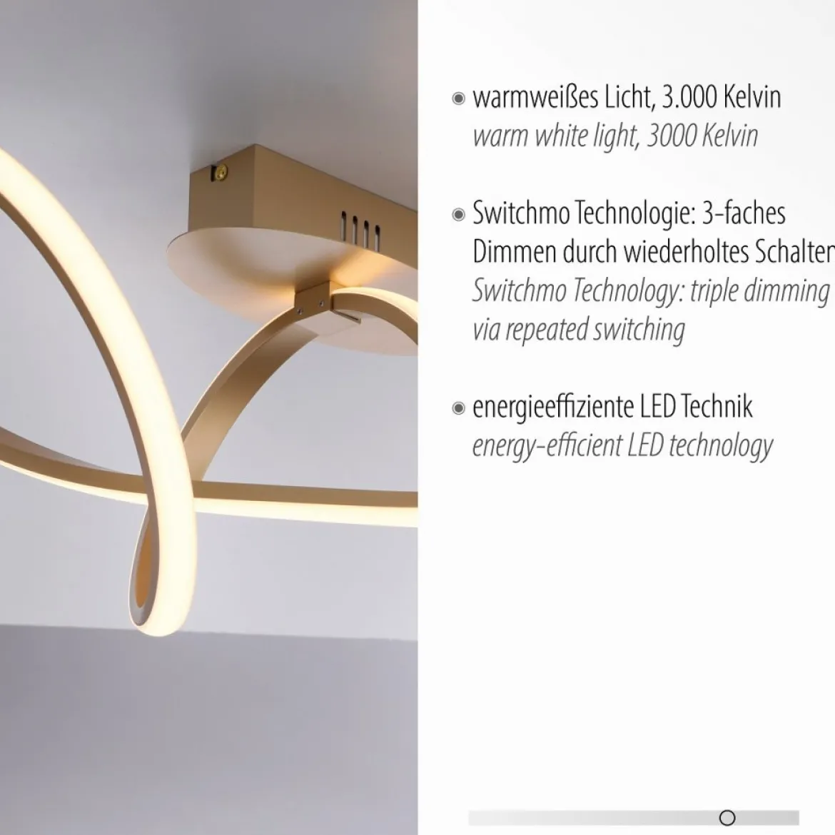 Leuchten Direkt 15403-60 LED Deckenleuchte Maria messing matt