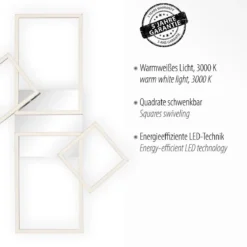 Leuchten Direkt 14030-55 LED Deckenleuchte Iven stahl verstellbar 3000K