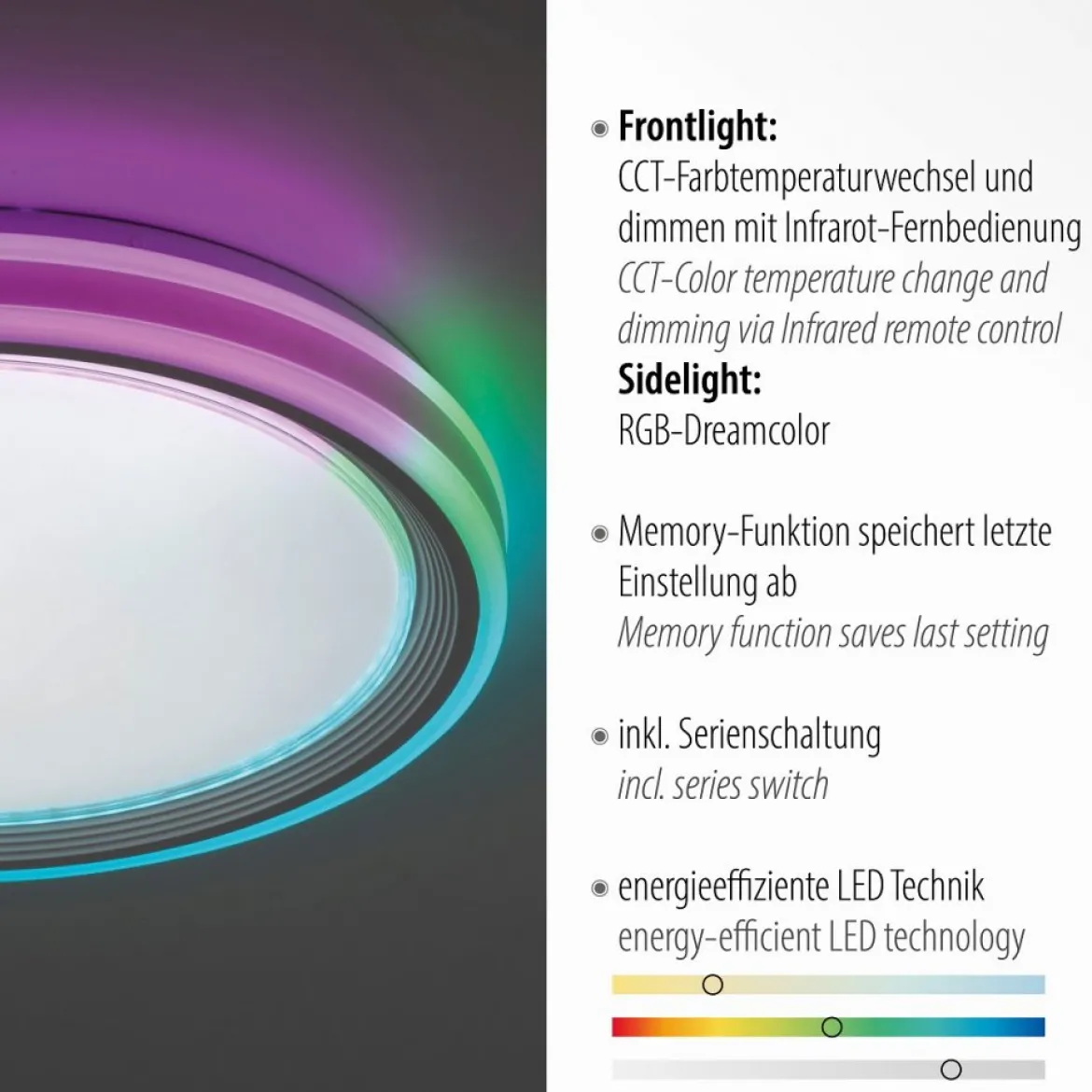 Leuchten Direkt 15154-16 LED Deckenleuchte Spheric RGB CCT 485mm