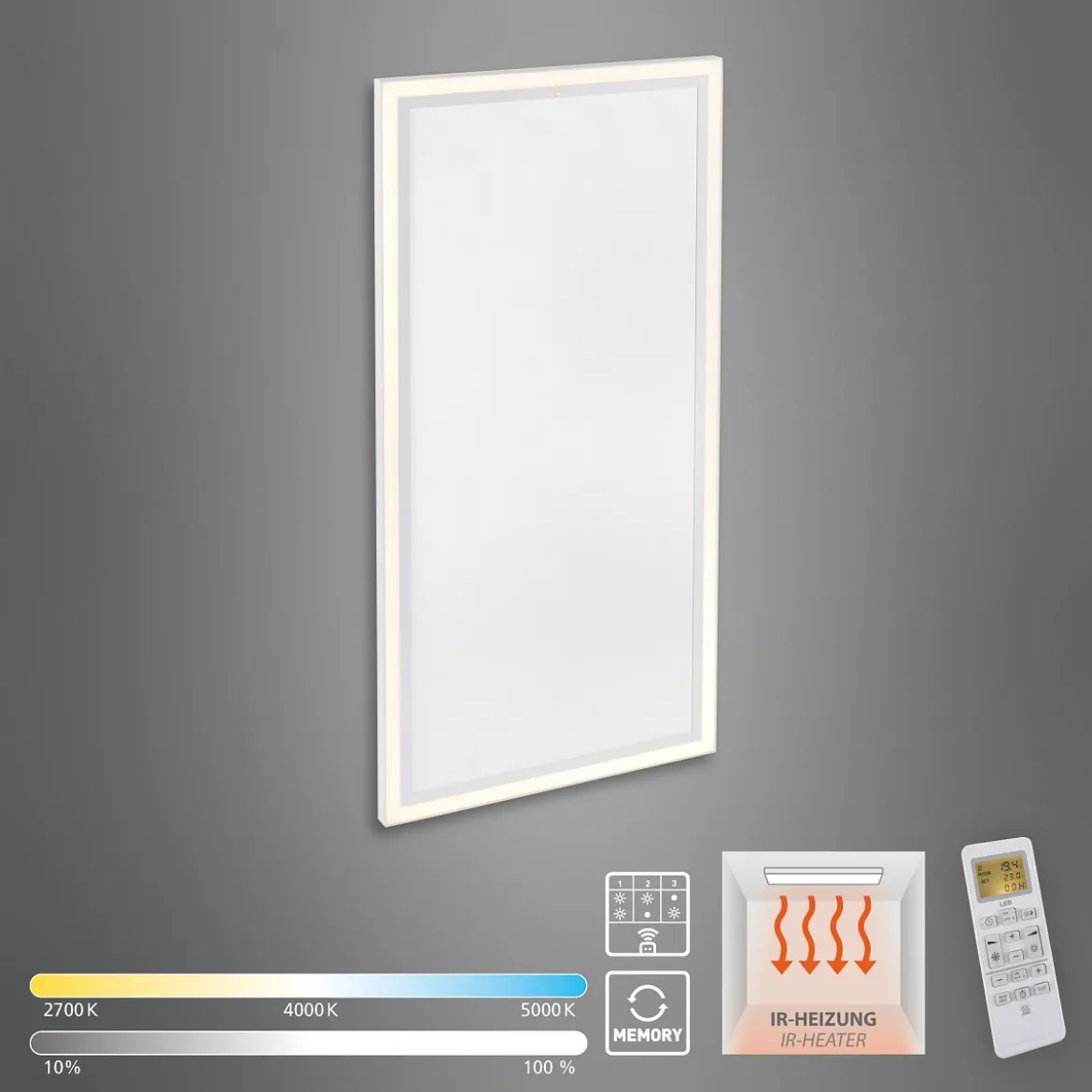 Leuchten Direkt 18069-16 LED Deckenleuchte BEROA mit Infarot-Heizung