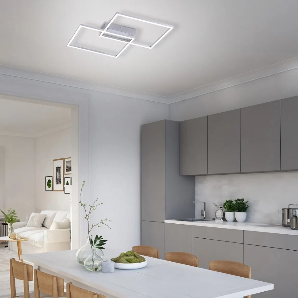 Leuchten Direkt 14017-55 LED Deckenleuchte IVEN stahl CCT steuerbar