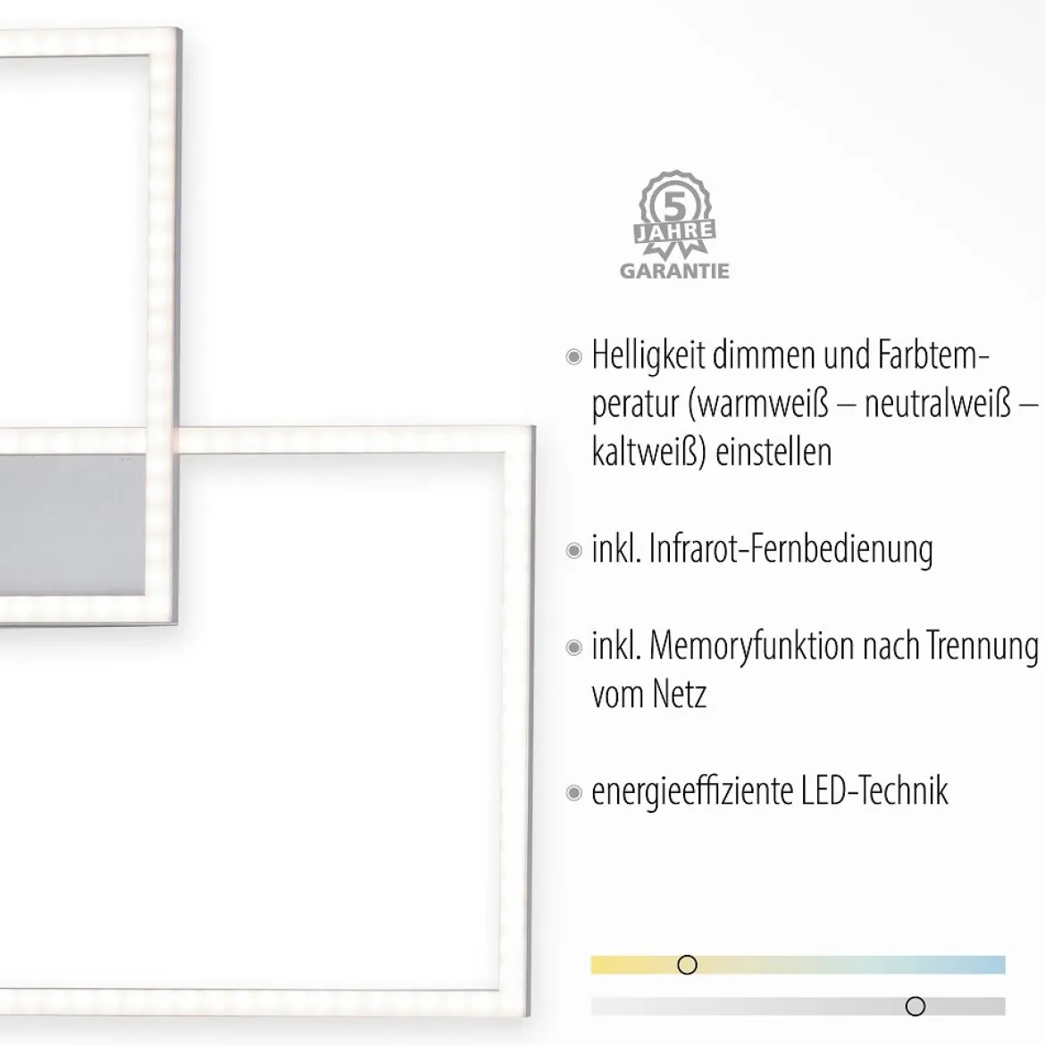 Leuchten Direkt 14017-55 LED Deckenleuchte IVEN stahl CCT steuerbar