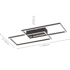 Leuchten Direkt 14140-18 LED Deckenleuchte Iven eckig schwarz CCT