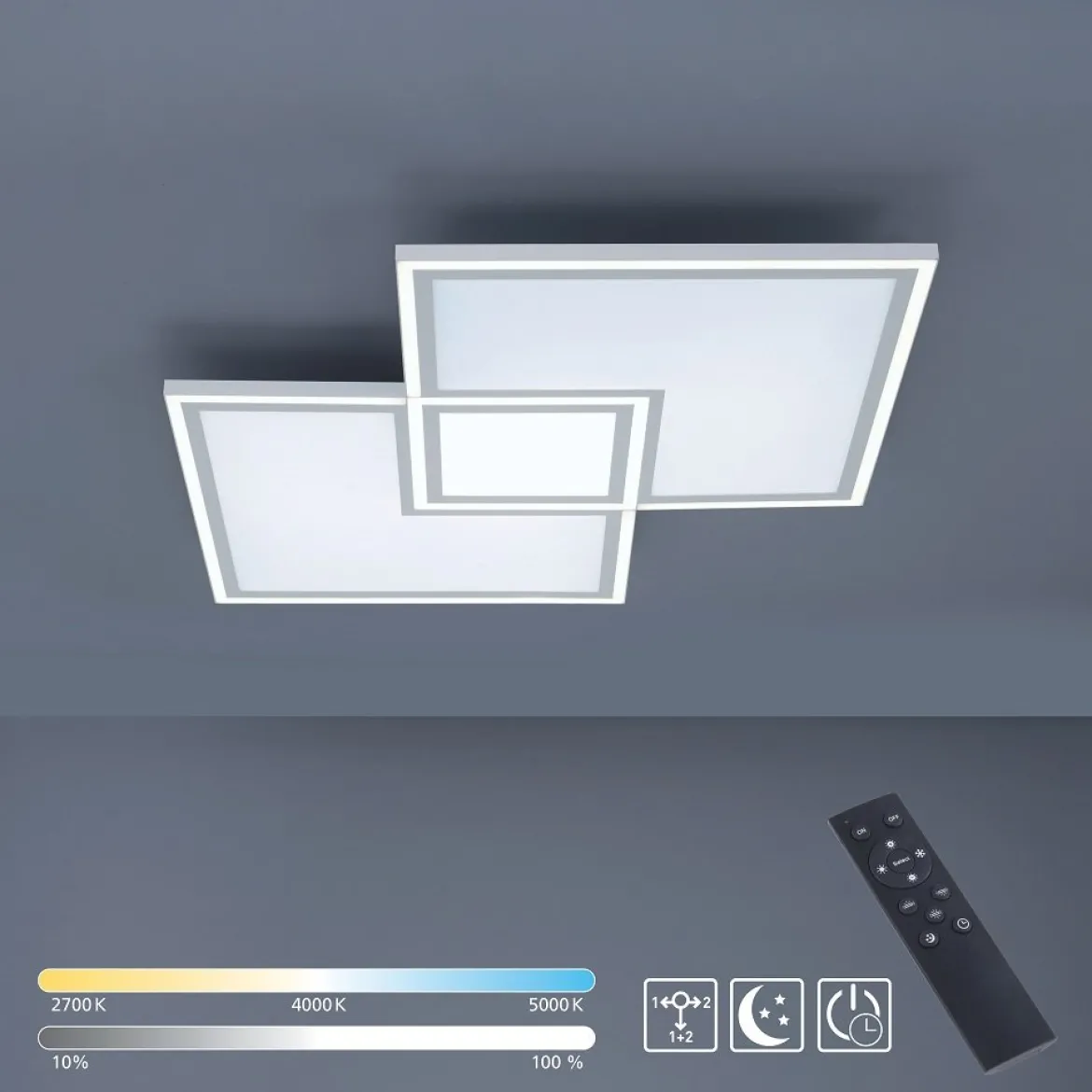 Leuchten Direkt 14855-16 LED Panel Edging 67x67cm weiß eckig