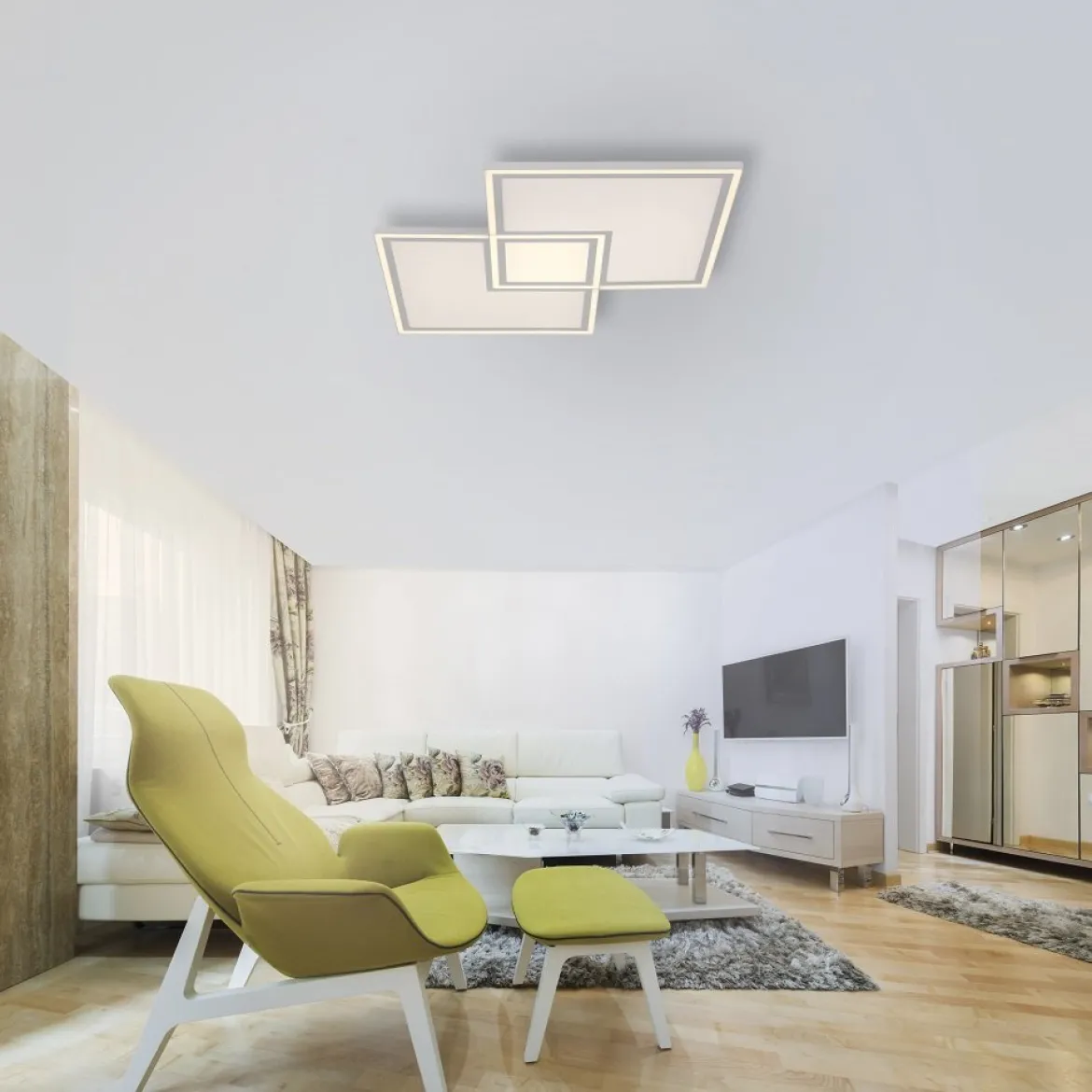 Leuchten Direkt 14855-16 LED Panel Edging 67x67cm weiß eckig