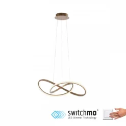 Leuchten Direkt 15402-60 LED Pendelleuchte Maria messing matt dimmbar