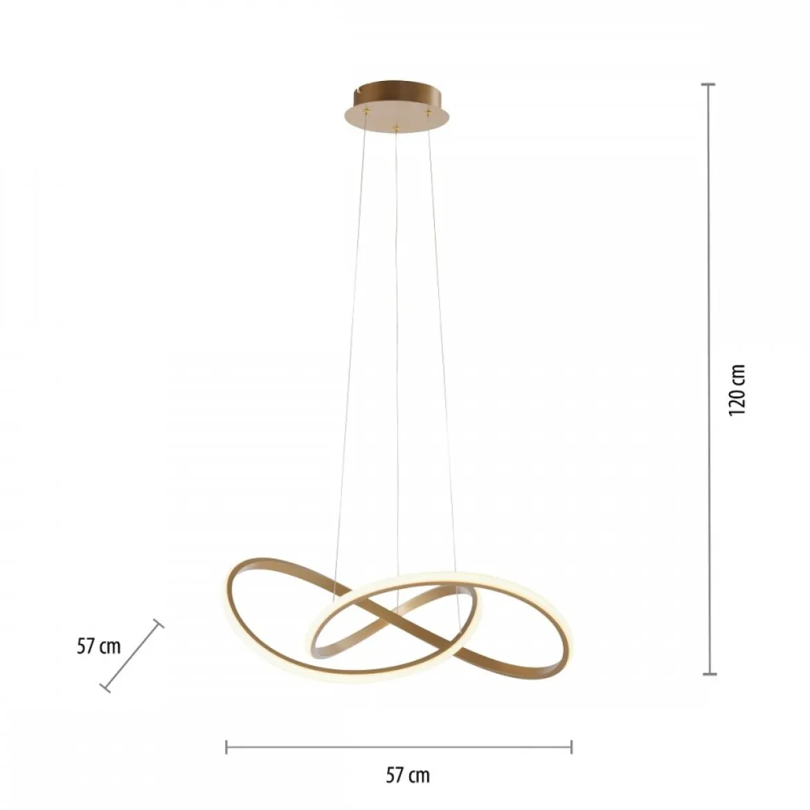 Leuchten Direkt 15402-60 LED Pendelleuchte Maria messing matt dimmbar
