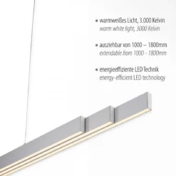 Leuchten Direkt 11660-95 LED Pendelleuchte Luzi aluminiumfarben ausziehbar
