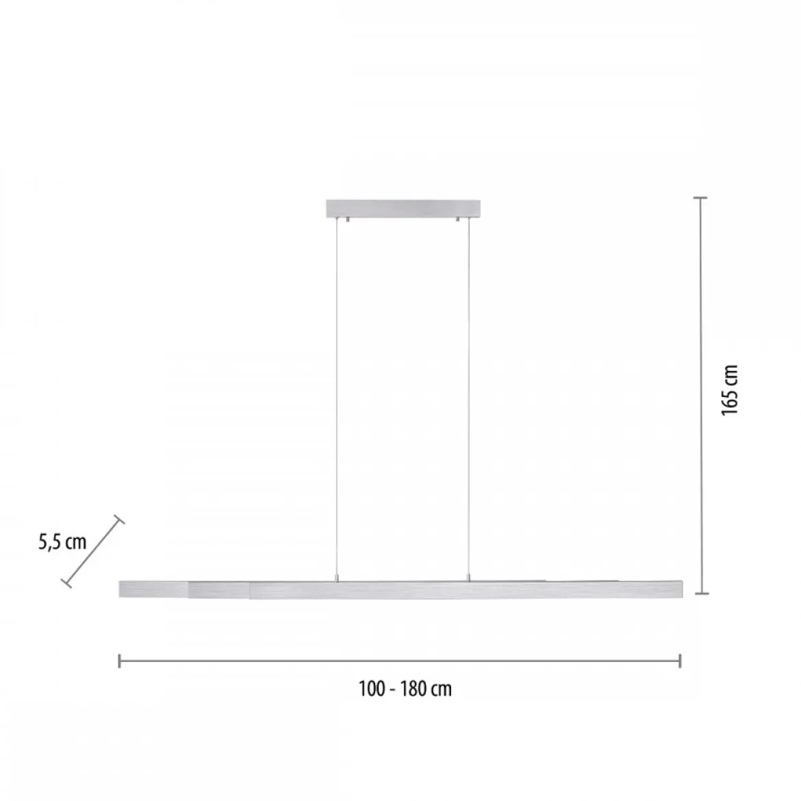 Leuchten Direkt 11660-95 LED Pendelleuchte Luzi aluminiumfarben ausziehbar