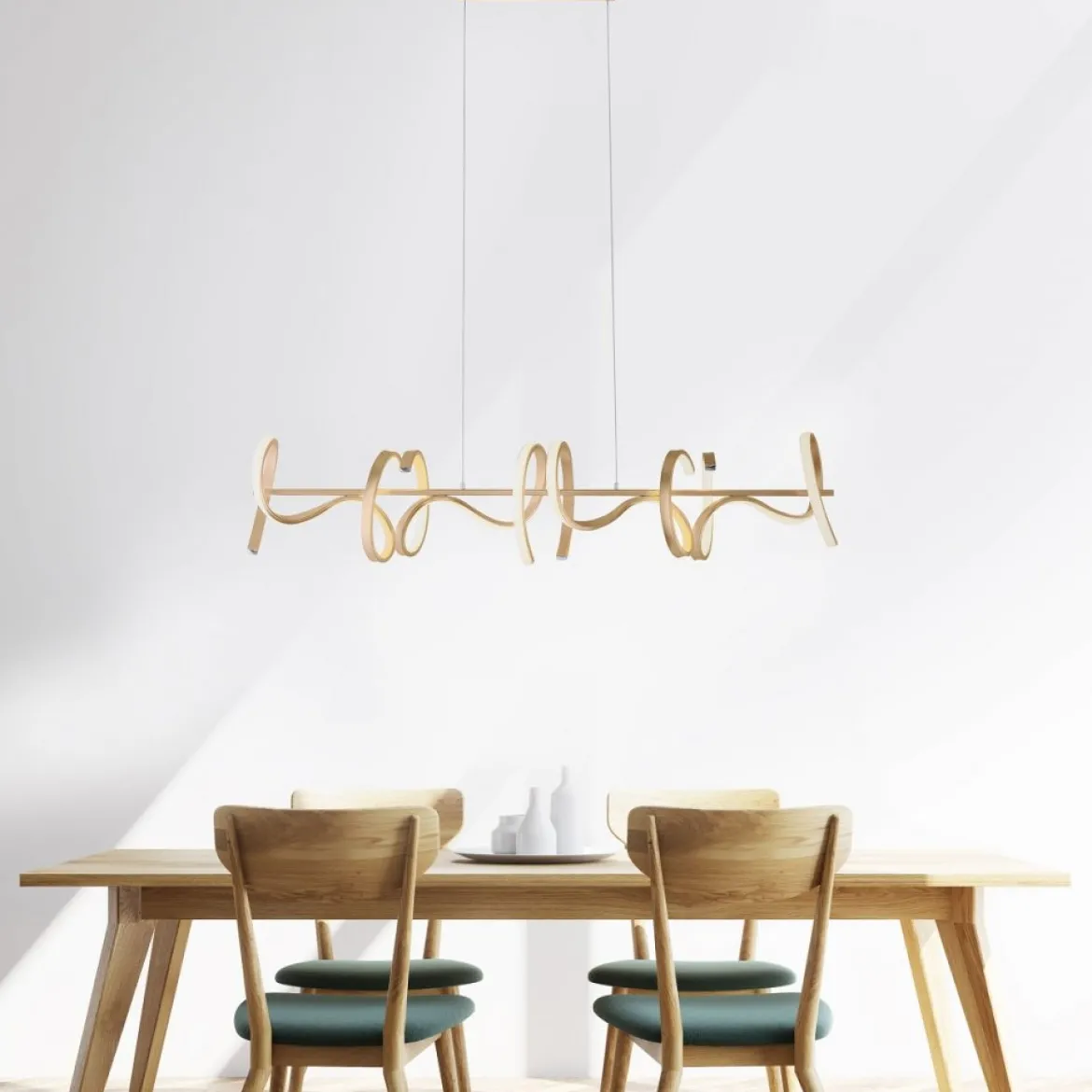 Leuchten Direkt 19033-60 LED Pendelleuchte Curls messing matt dimmbar