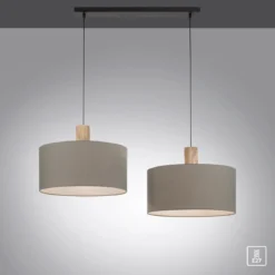 Leuchten Direkt 15113-15 LINEN Pendelleuchte 2-flammig Grau