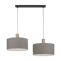 Leuchten Direkt 15113-15 LINEN Pendelleuchte 2-flammig Grau