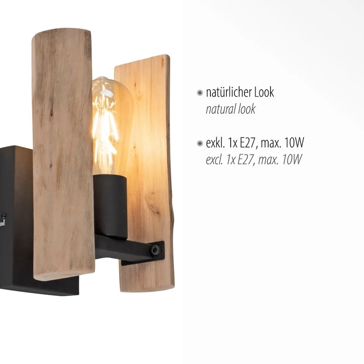 Leuchten Direkt 15701-79 LOG Wandleuchte Naturholz rustikal