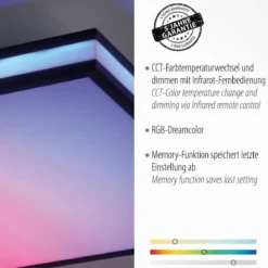 Leuchten Direkt 14110-18 MARIO BLACK LED Deckenleuchte 45x45cm RGBW