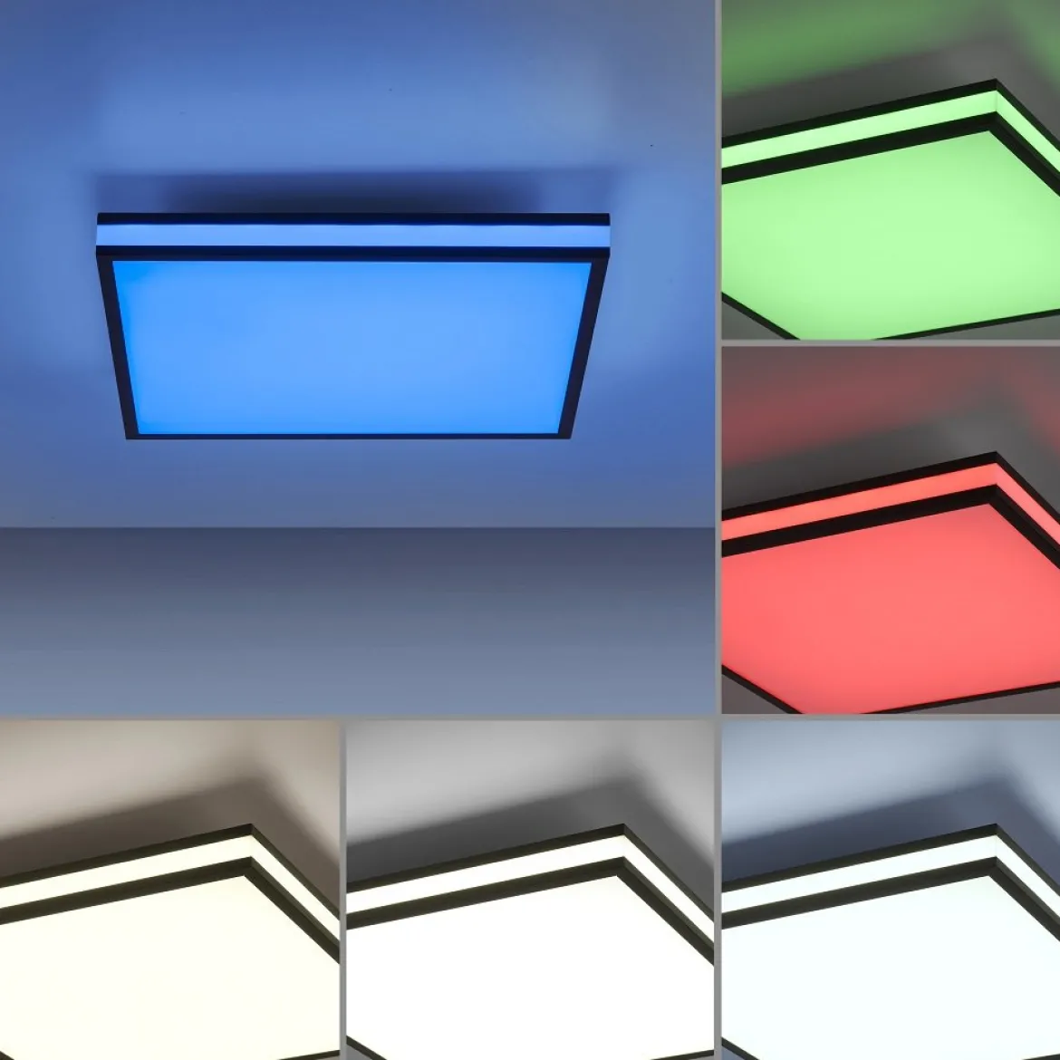 Leuchten Direkt 14110-18 MARIO BLACK LED Deckenleuchte 45x45cm RGBW