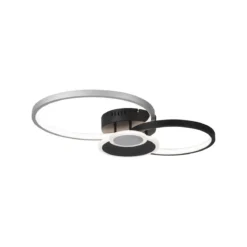 Leuchten Direkt 14548-18 PAPILON Deckenleuchte 4 Ringe schwarz aluminium