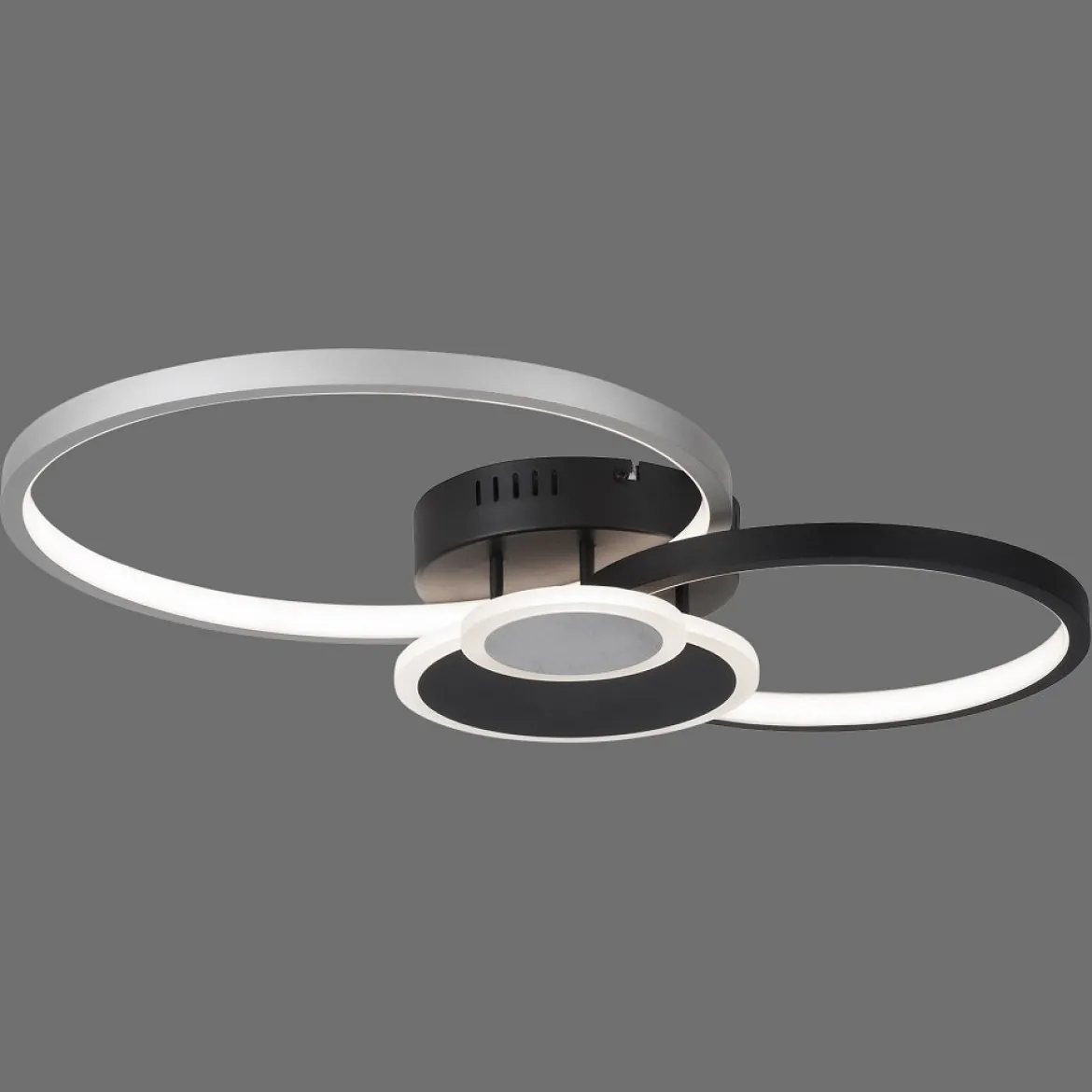 Leuchten Direkt 14548-18 PAPILON Deckenleuchte 4 Ringe schwarz aluminium