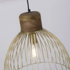Leuchten Direkt 11489-60 Pendelleuchte Alami messing holz E27