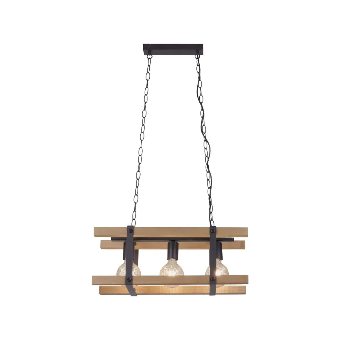 Leuchten Direkt 15683-79 Pendelleuchte Edith 3-flammig holz natur