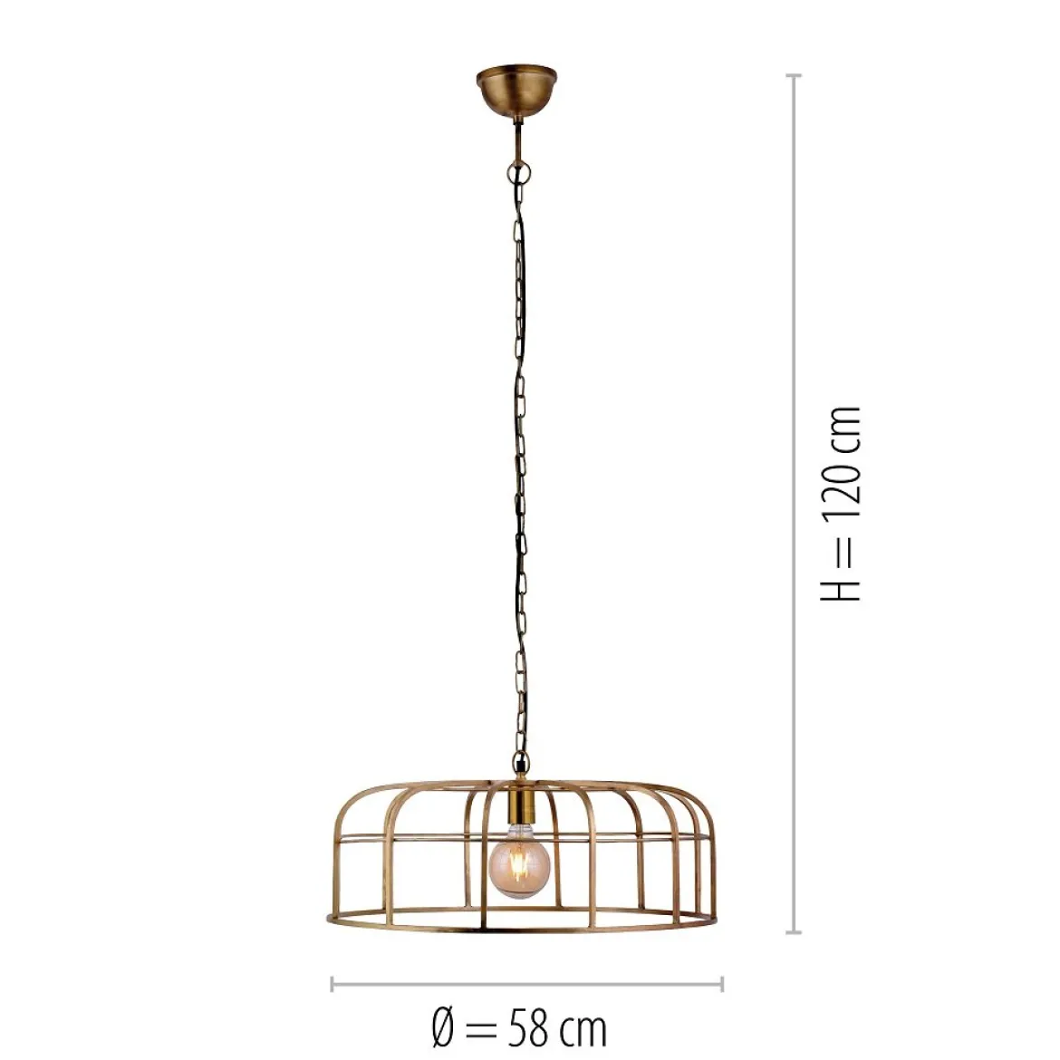 Leuchten Direkt 11493-60 Pendelleuchte Amir messing E27