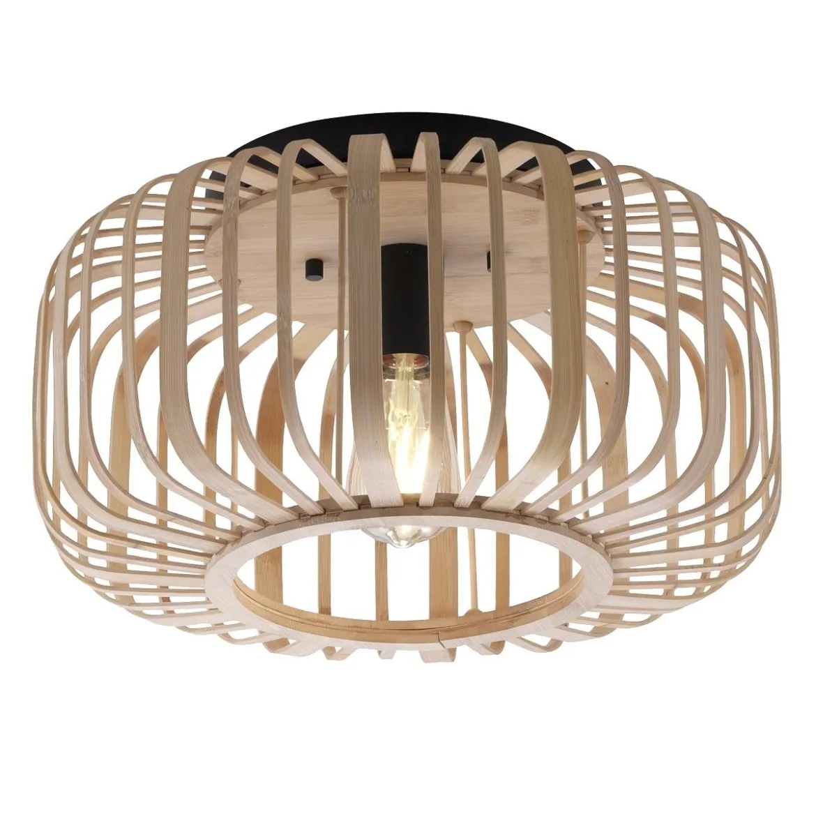 Leuchten Direkt 11412-79 RACOON Deckenleuchte 1-flammig Holz Natur 42cm