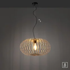 Leuchten Direkt 11409-79 RACOON Pendelleuchte 1-flammig Holz Natur